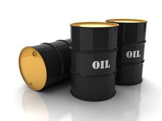 Black-oil-barrels-with-mark-on-white-background